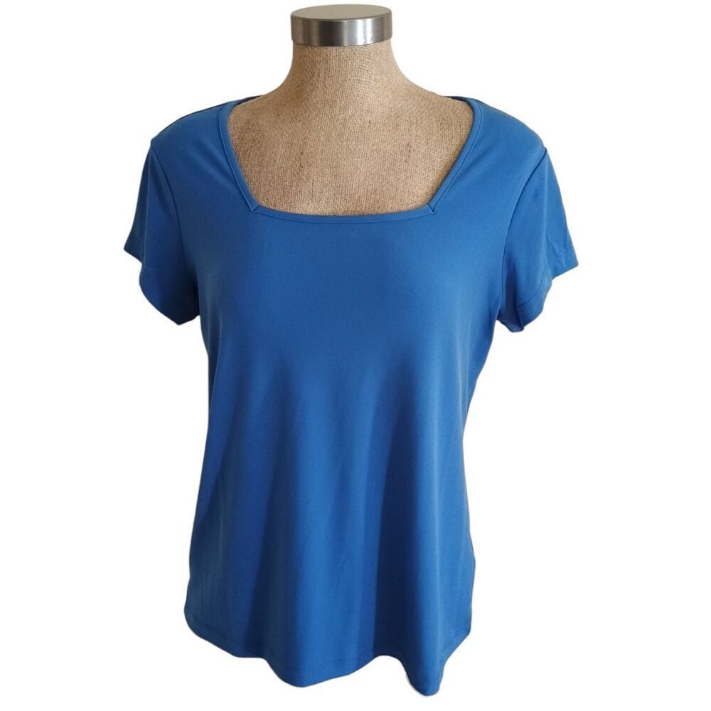 Susan Graver Women's Modern Essentials Top Size S Blue Career Classic